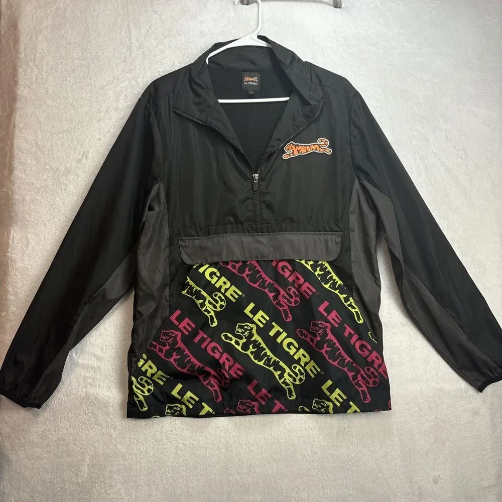 Le Tigre Pullover Jacket Half Zip Windbreaker Size Small